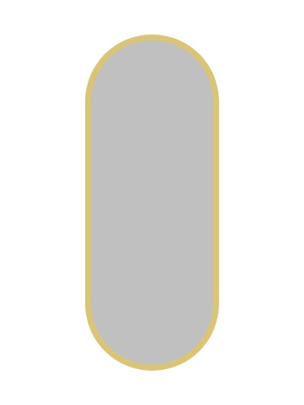 Дизайнерское овальное настенное зеркало Glass Memory Harmony max в металлической раме золотого цвета
